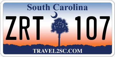SC license plate ZRT107