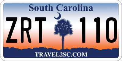 SC license plate ZRT110