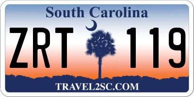 SC license plate ZRT119