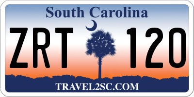 SC license plate ZRT120