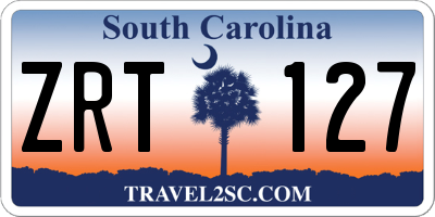 SC license plate ZRT127
