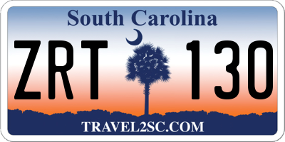 SC license plate ZRT130