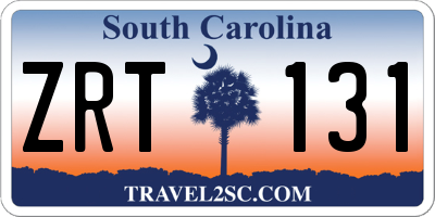 SC license plate ZRT131