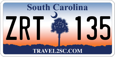 SC license plate ZRT135