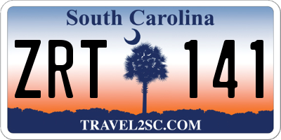 SC license plate ZRT141