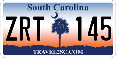 SC license plate ZRT145