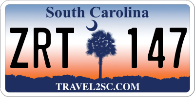 SC license plate ZRT147