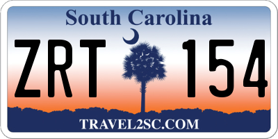 SC license plate ZRT154