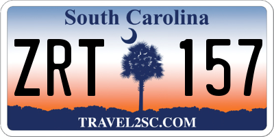 SC license plate ZRT157