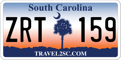 SC license plate ZRT159