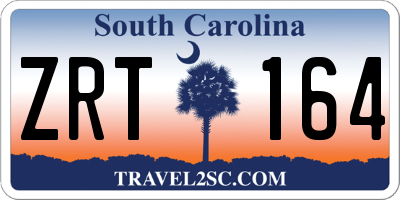 SC license plate ZRT164