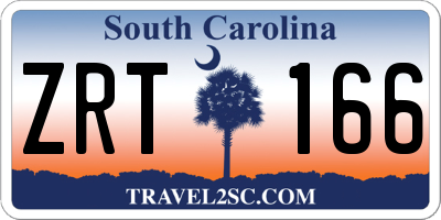SC license plate ZRT166