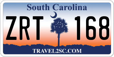 SC license plate ZRT168