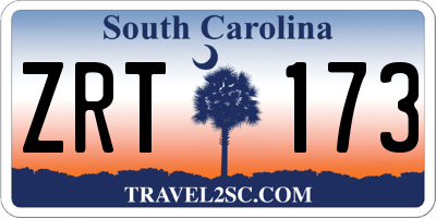 SC license plate ZRT173