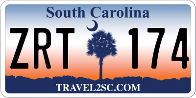 SC license plate ZRT174