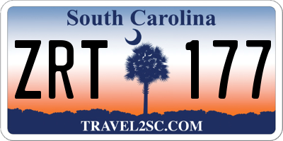 SC license plate ZRT177