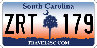 SC license plate ZRT179
