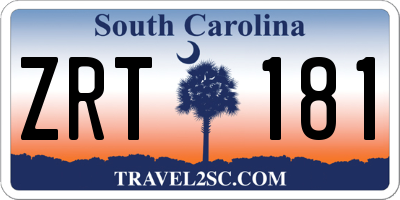 SC license plate ZRT181