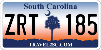 SC license plate ZRT185