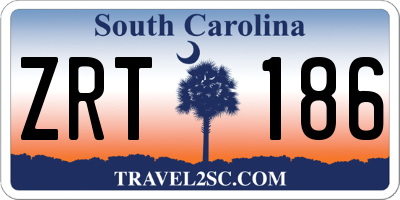 SC license plate ZRT186