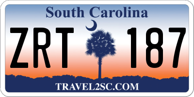 SC license plate ZRT187