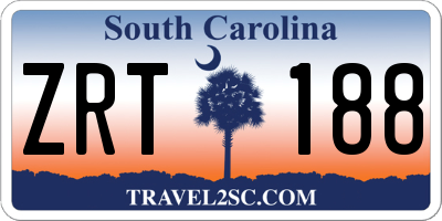 SC license plate ZRT188