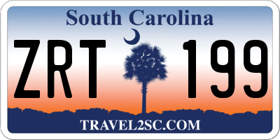 SC license plate ZRT199