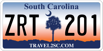 SC license plate ZRT201