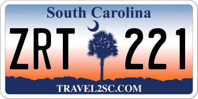 SC license plate ZRT221