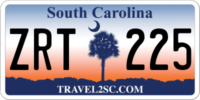 SC license plate ZRT225