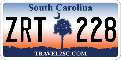 SC license plate ZRT228