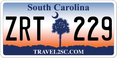 SC license plate ZRT229