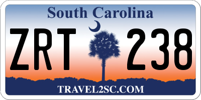 SC license plate ZRT238