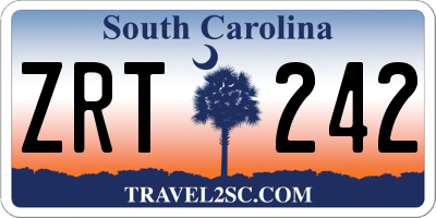 SC license plate ZRT242