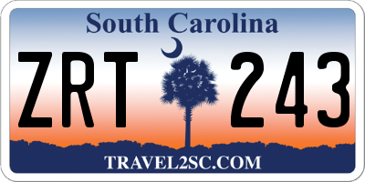 SC license plate ZRT243