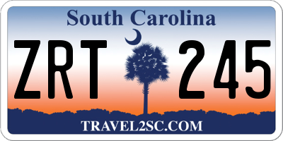 SC license plate ZRT245