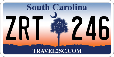 SC license plate ZRT246