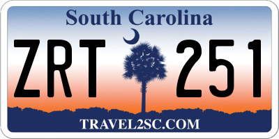 SC license plate ZRT251