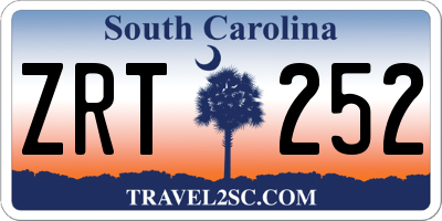 SC license plate ZRT252