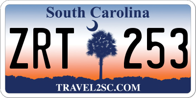SC license plate ZRT253