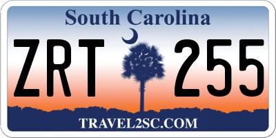 SC license plate ZRT255