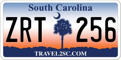 SC license plate ZRT256