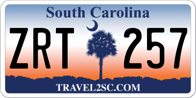 SC license plate ZRT257
