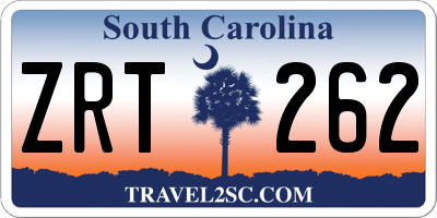 SC license plate ZRT262