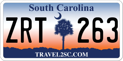 SC license plate ZRT263