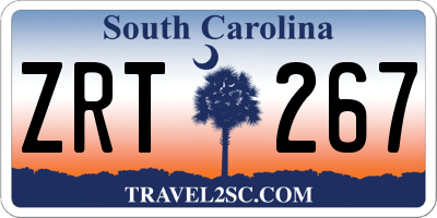 SC license plate ZRT267