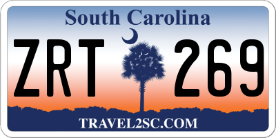 SC license plate ZRT269