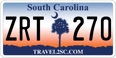 SC license plate ZRT270