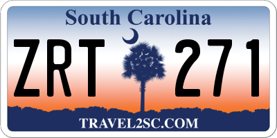 SC license plate ZRT271