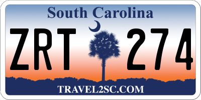 SC license plate ZRT274